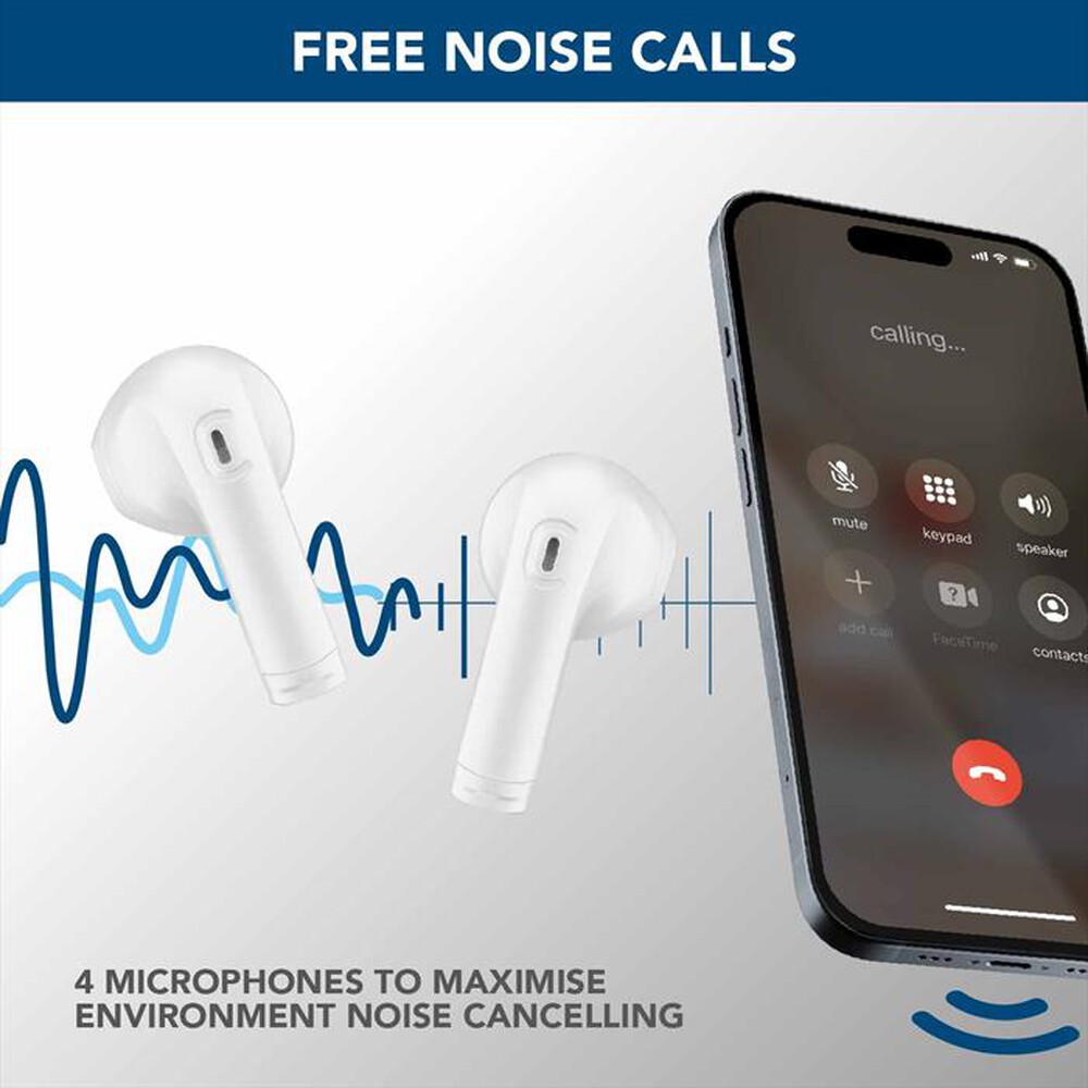Immagine del prodotto CELLULARLINE - Auricolare bluetooth BTCOREPROTWSW-Bianco
