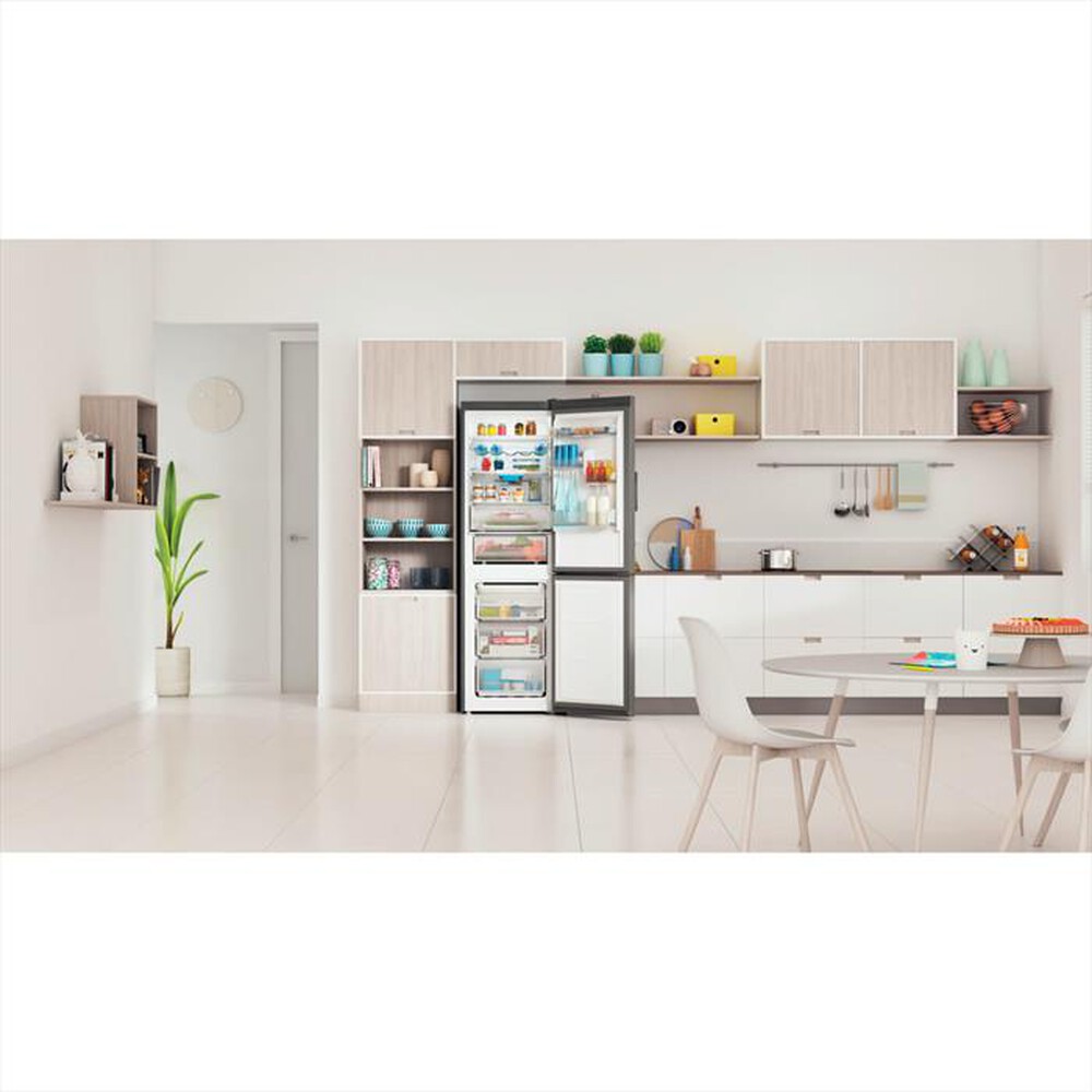"INDESIT - Frigorifero combinato PUSH&GO INFC8 TO32X Classe E-Stainless steel"