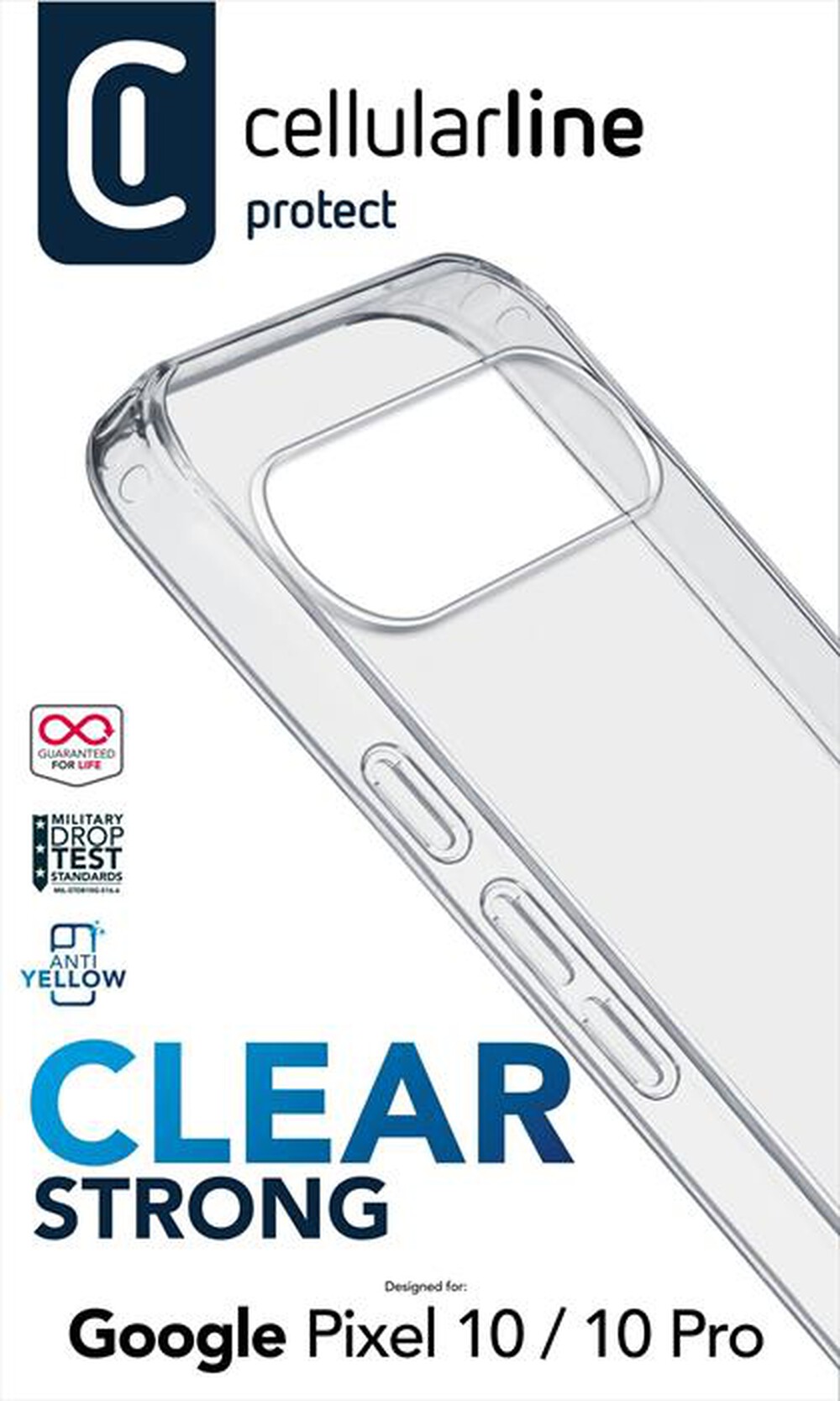Immagine del prodotto CELLULARLINE - Custodia rigida CLEAR STRONG Pixel 10-Trasparente