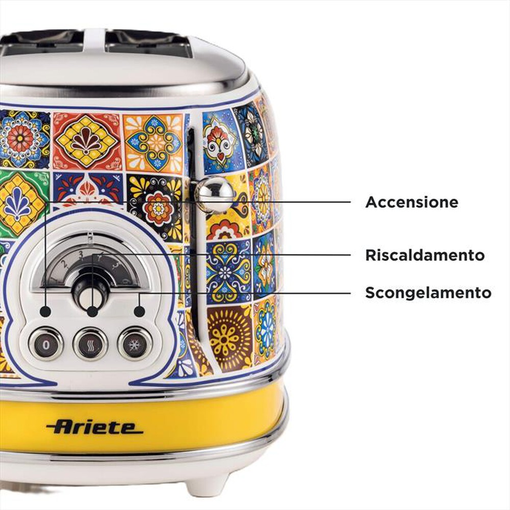 Immagine del prodotto ARIETE - 0155/0P TOSTAPANE 2 FETTE POSITANO-Multicolore
