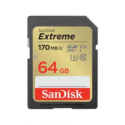 SANDISK - SD EXTREME V30 U3 64GB-Nero/Oro