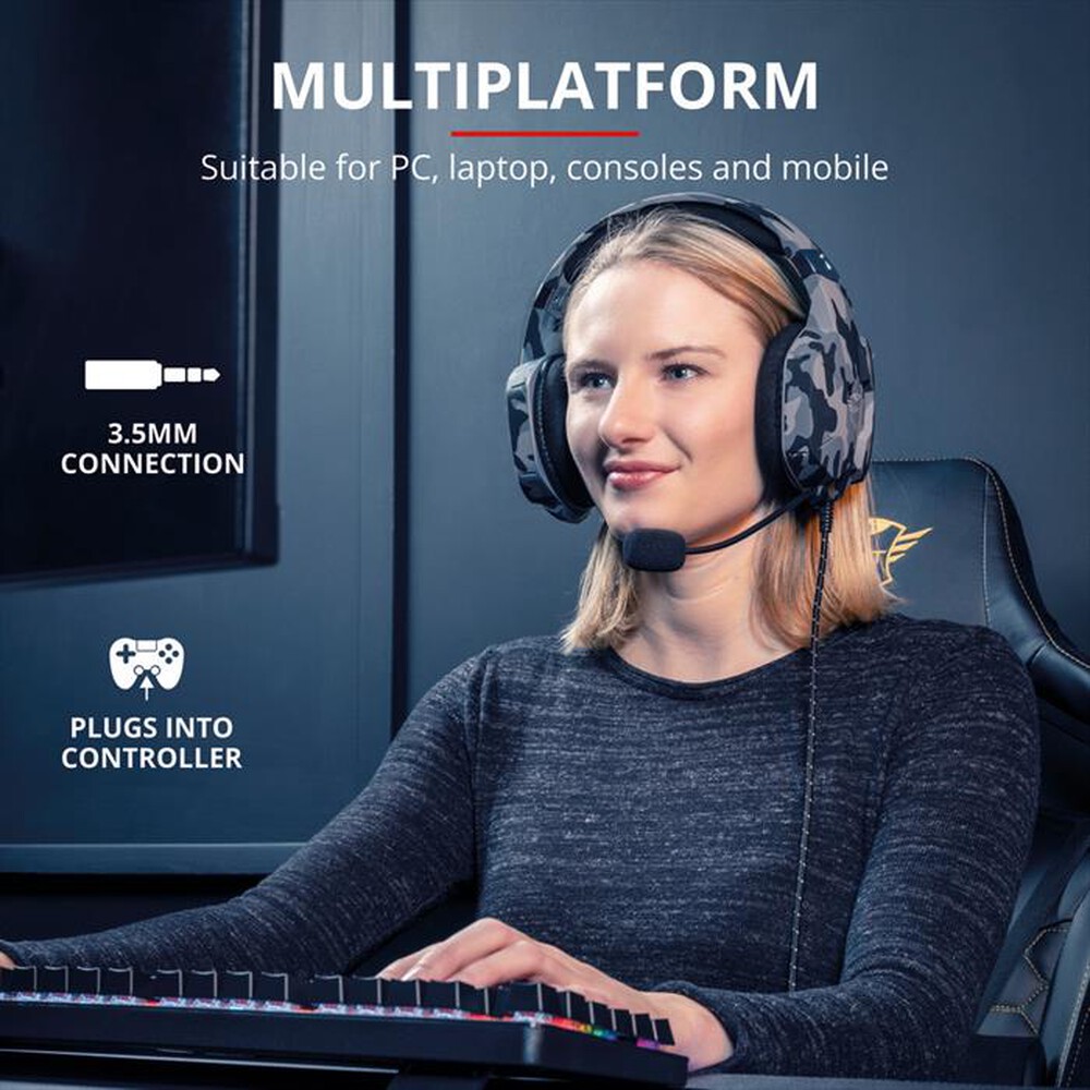 "TRUST - GXT323K CARUS HEADSET-Black Camouflage"