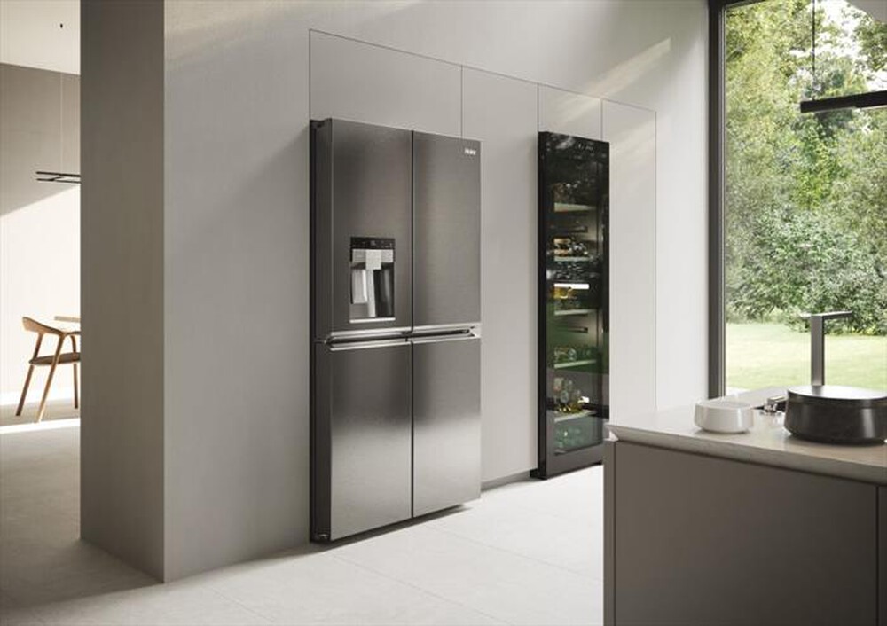 "HAIER - Frigorifero side by side HCR7918EIMP ClasseE 601lt-Platino, Acciaio inossidabile"