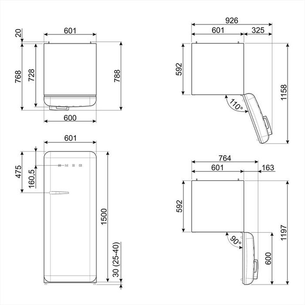 Immagine del prodotto SMEG - Frigorifero 1 porta FAB28RRD6 Classe C 270 lt-Rosso