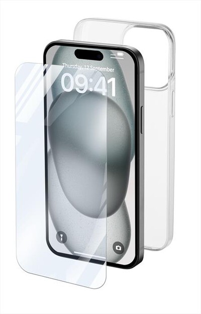 CELLULARLINE - Custodia back PROTKITIPH15T per iPhone 15-Trasparente
