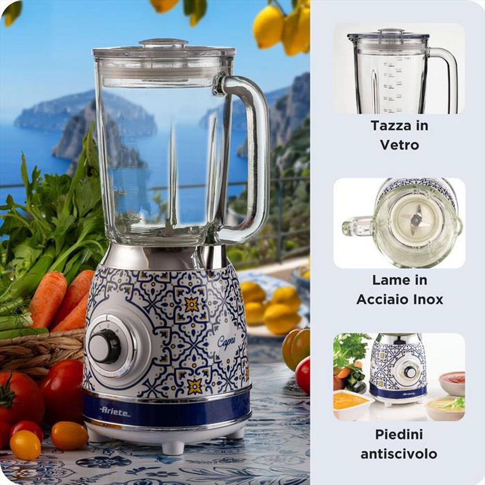 Immagine del prodotto ARIETE - 0583/0C FRULLATORE CON TAZZA IN VETRO CAPRI-Multicolore