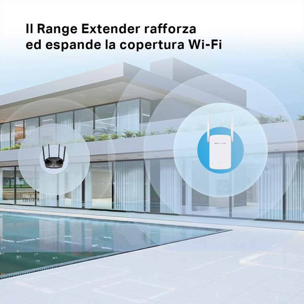 "MERCUSYS - AC1200 WI-FI RANGE EXTENDER-bianco"