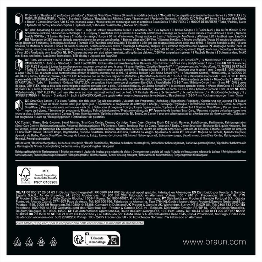 Immagine del prodotto BRAUN - Rasoio SERIES 7 72-C7650CC-ORO