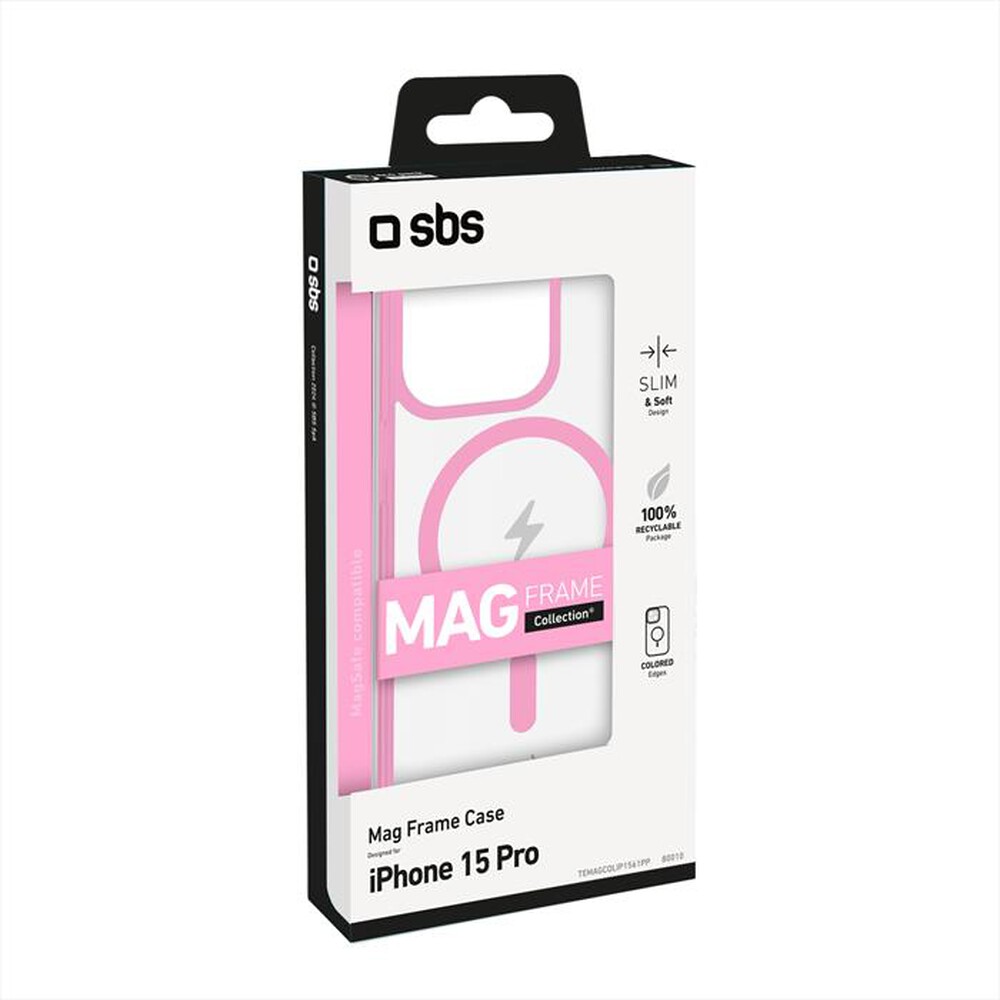 "SBS - Cover Mag Frame iPhone 15 Pro TEMAGCOLIP1561PP-Rosa"