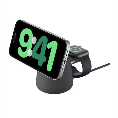 BELKIN - SUPPORTO RICARICA MAGSAFE 2IN1 15W - CARBONE-Carbone - Nero