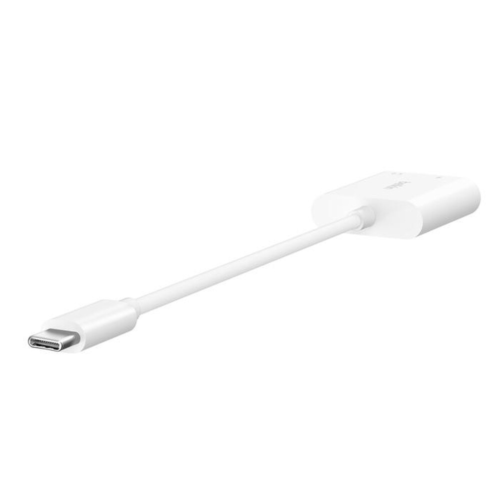 "BELKIN - ROCKSTAR 3.5 MM AUDIO + USB-C CHARGE ADAPTER-bianco"