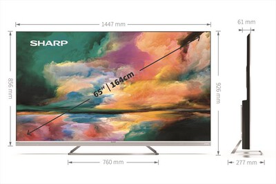 SHARP - Smart TV Q-LED UHD 4K 55" 55EQ4EA-SILVER