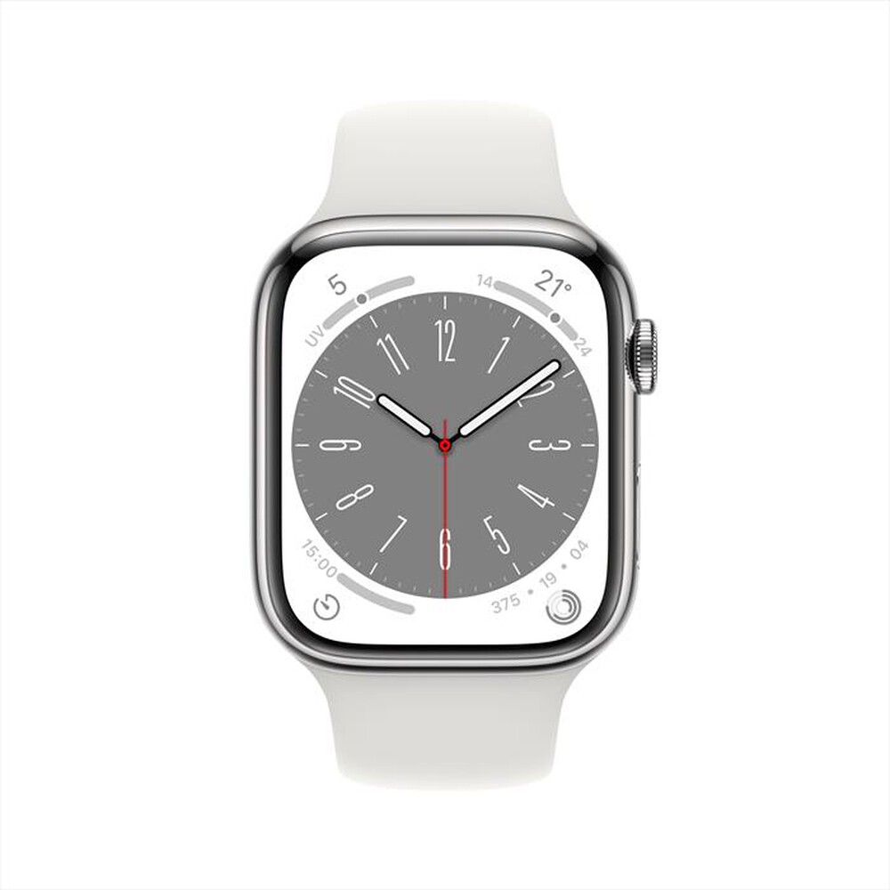 "APPLE - Watch Series 8 GPS + Cellular 45mm Acciaio-Argento - Bianco"