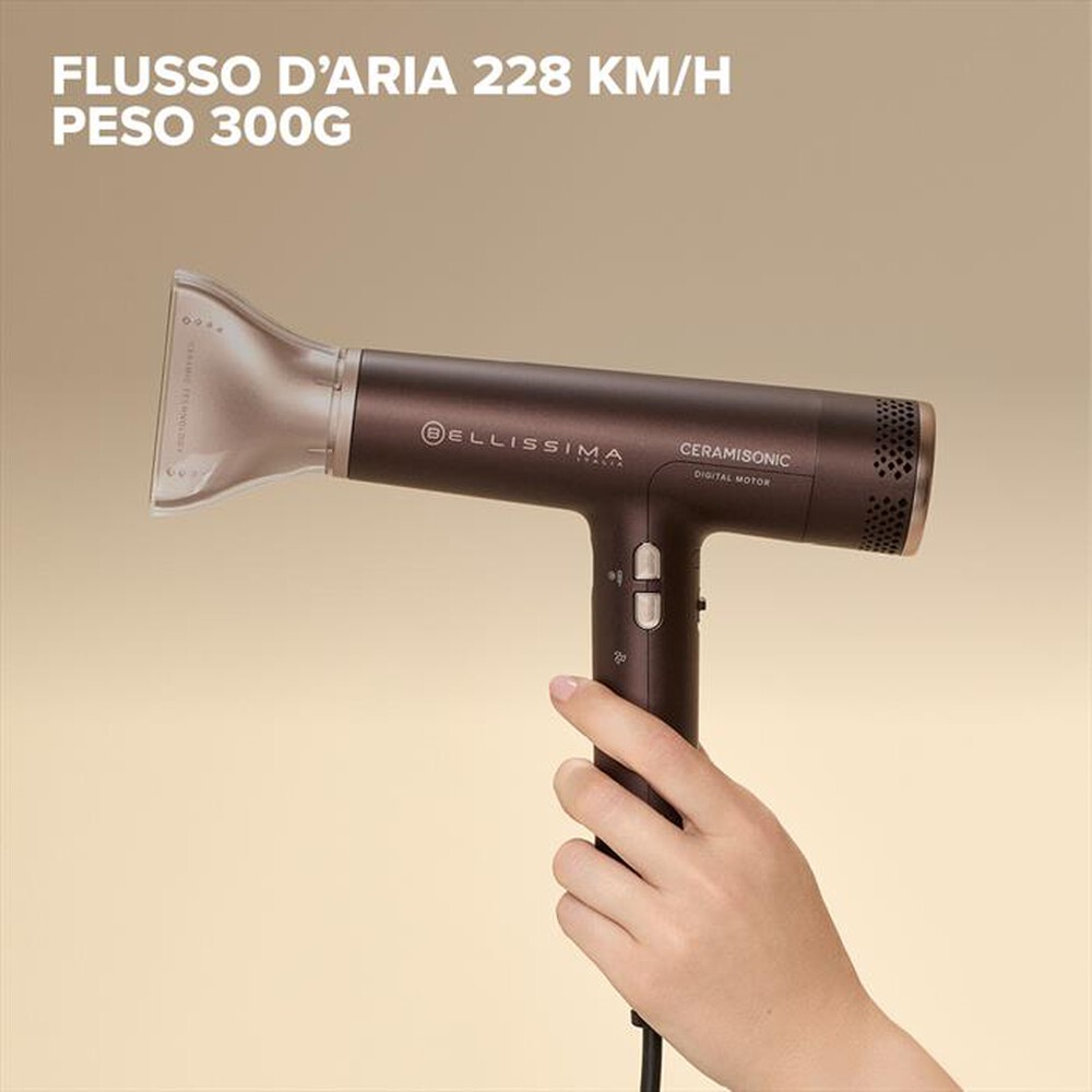 Immagine del prodotto BELLISSIMA IMETEC - ASCIUGACAPELLI DIGITALE CERAMISONIC-Deep brown, Rose nude