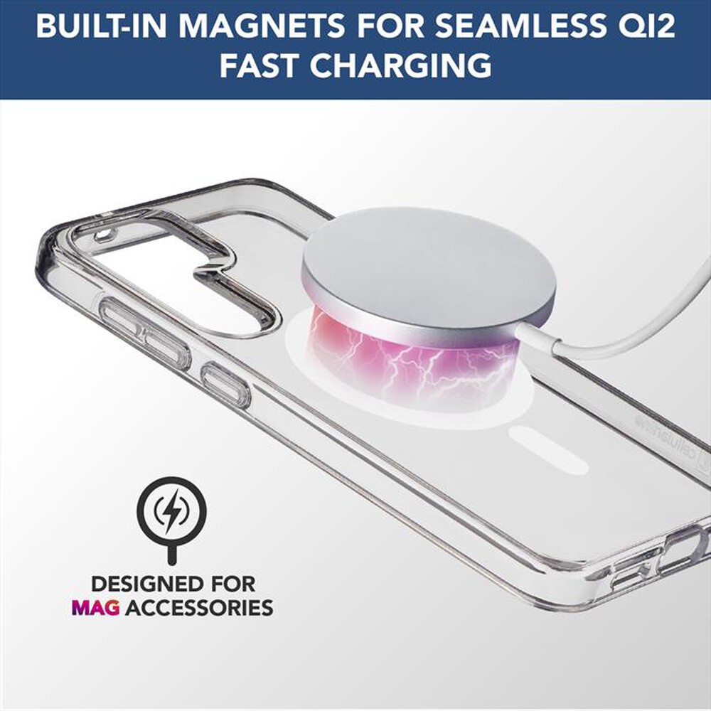 "CELLULARLINE - Custodia magnetica GLOSS MAG per Galaxy S25-Trasparente"