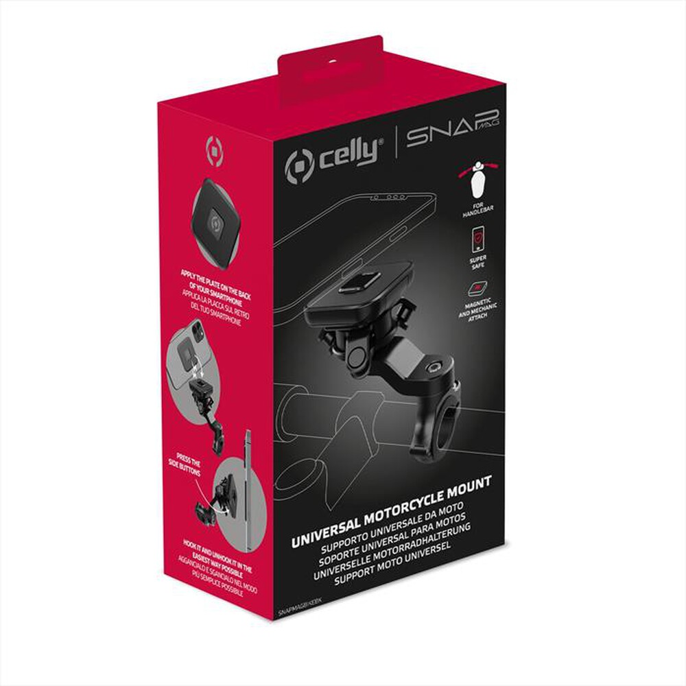 "CELLY - SUPPORTO UNIVERSALE DA MOTO PER SMARTPHONE-NERO"