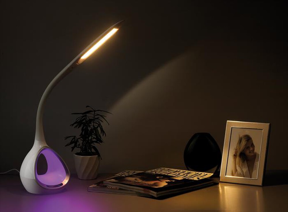 "MEDIACOM - Lampada LED charger USB 2.1A e luci d’atmosfera-Bianco"