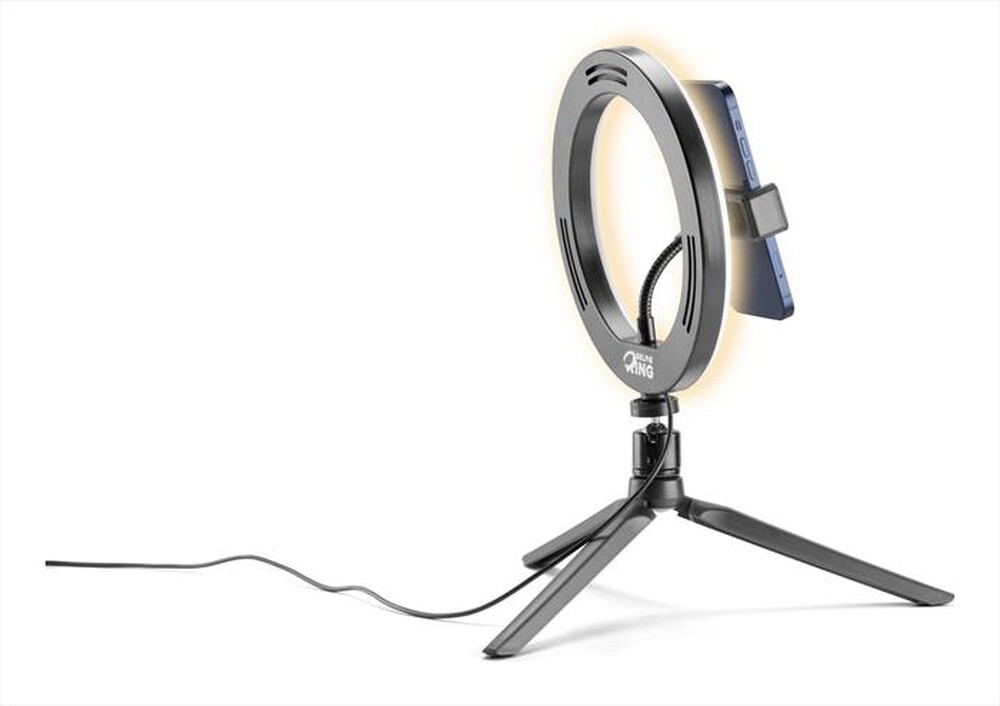 Immagine del prodotto CELLULARLINE - SELFIERINGK Treppiede con anello led per selfie-Nero