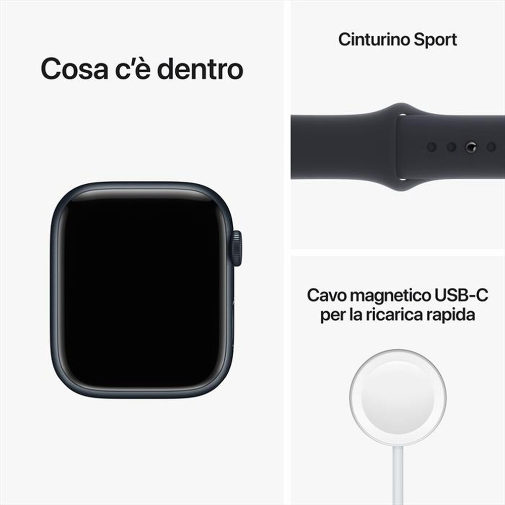 "APPLE - Watch Series 8 GPS + Cellular 45mm Alluminio-Mezzanotte"