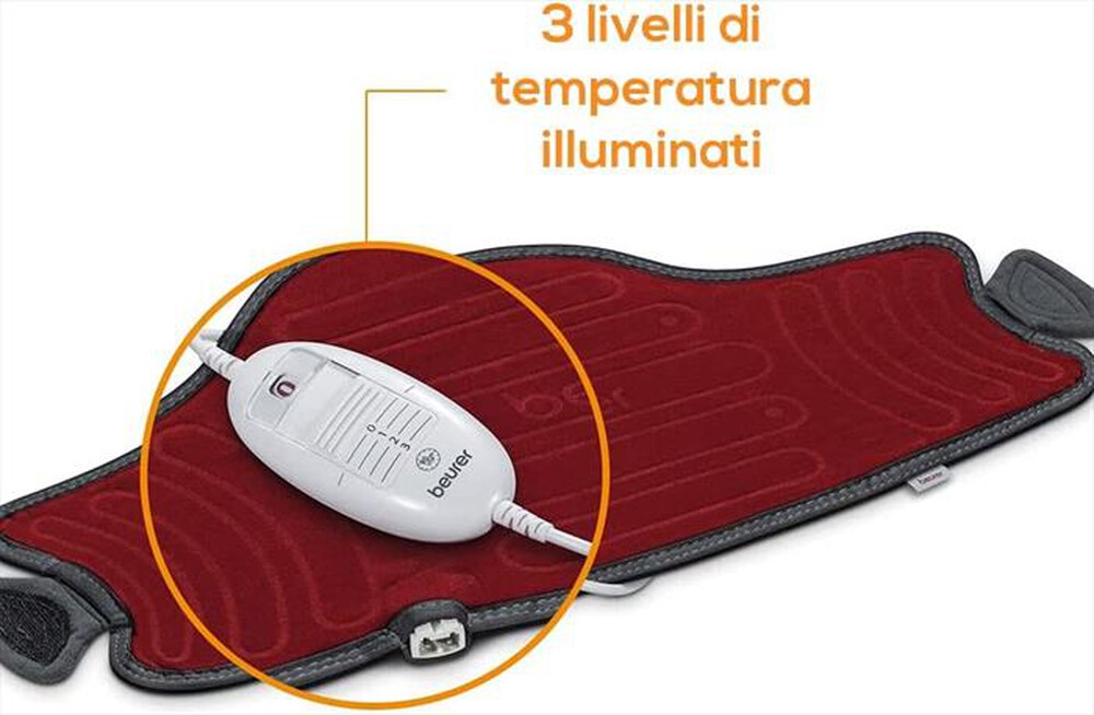 "BEURER - Termoforo singolo HK 55 EASYFIX-Grigio, Rosso"