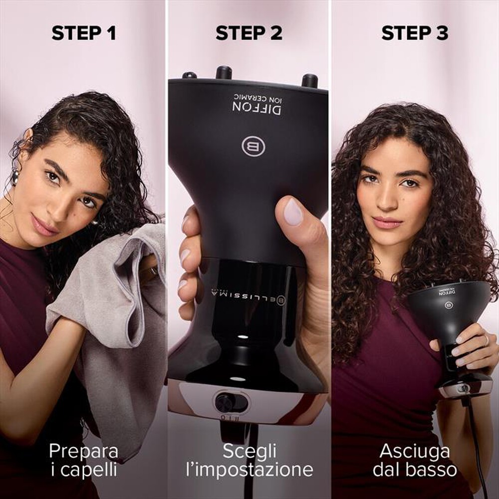 Immagine del prodotto BELLISSIMA IMETEC - DIFFUSORE AD ARIA CALDA DIFFON ION CERAMIC-Matt Black, Pink Rose