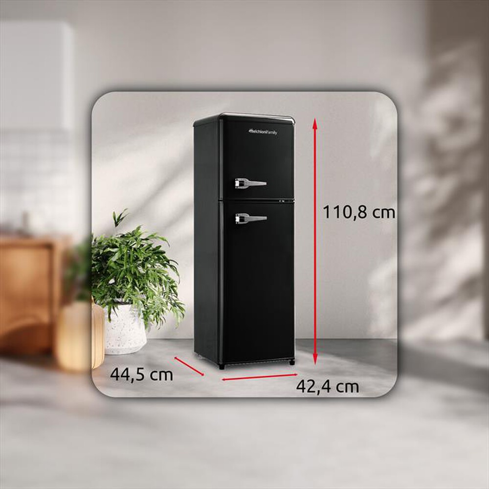 Immagine del prodotto MELCHIONI FAMILY - Frigorifero 2 porte SIBERIA 85 Classe E 85lt-Nero / Metallo
