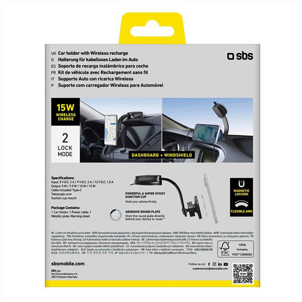 Immagine del prodotto SBS - Supporto auto MagSafe TESUPPMAG15W21-Nero