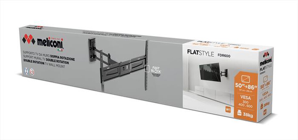 Immagine del prodotto MELICONI - Supporto TV FLATSTYLE FDR600 IT-Metallo, nero