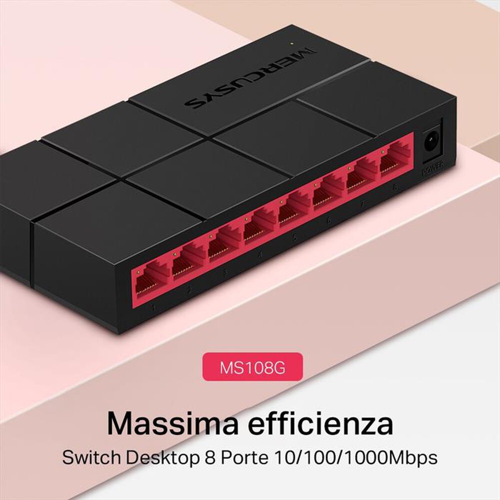 "MERCUSYS - 8-PORT 10/100/1,000 MBPS DESKTOP SWITCH-nero"