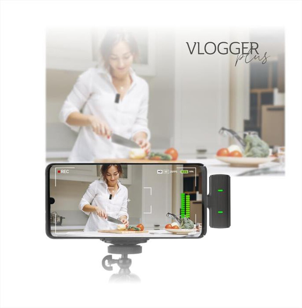 Immagine del prodotto KARMA - Doppio Radiomicrofono VLOGGER PLUS-Nero e giallo