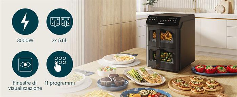 Immagine del prodotto PRINCESS - Friggitrice ad aria DUAL VERTICAL-Nero