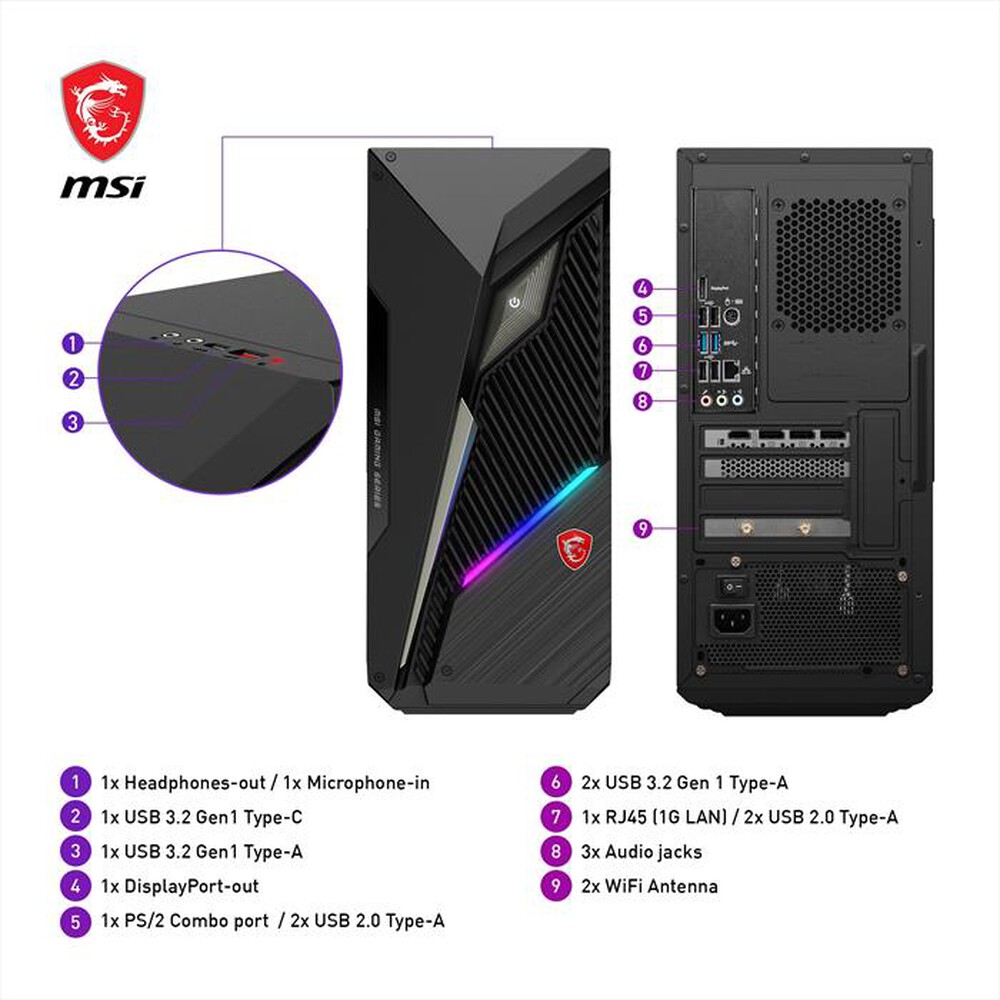 Immagine del prodotto MSI - Desktop MAG INFINITE S3 14NVP7-101EU-Nero