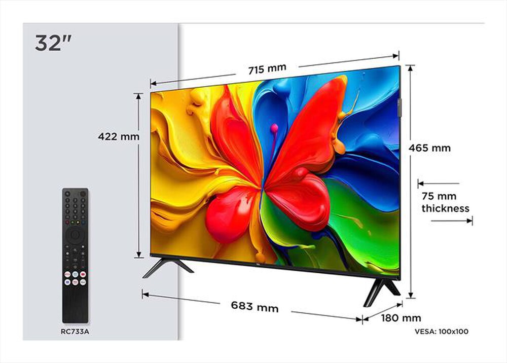 Immagine del prodotto TCL - Smart TV QLED HD READY 32" 32S49K-Nero