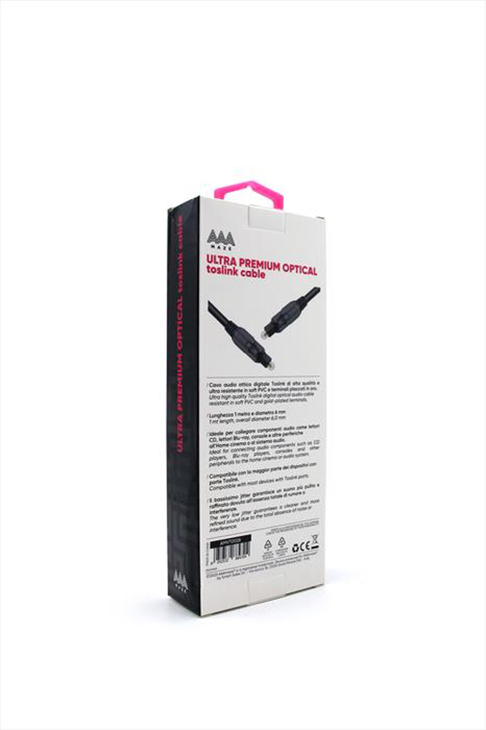 "AAAMAZE - CAVO OTTICO ULTRA PREMIUM TOSLINK 1 METRO-Nero"