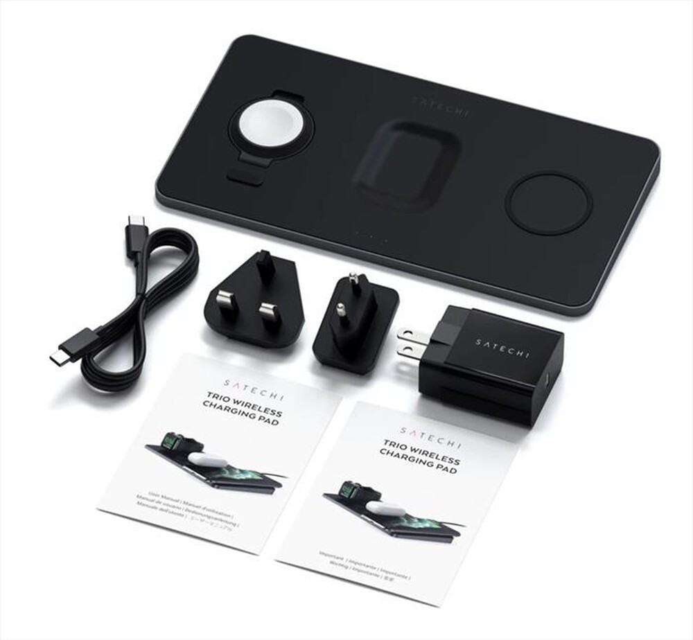 "SATECHI - TAPPETINO DI RICARICA TRIO WIRELESS-nero"