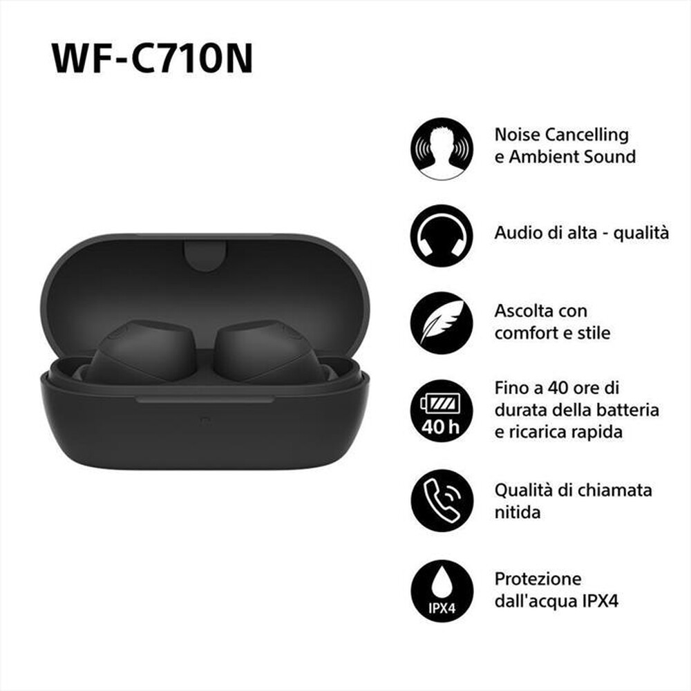 "SONY - Cuffie True Wireless WFC710NB.CE7-Nero"