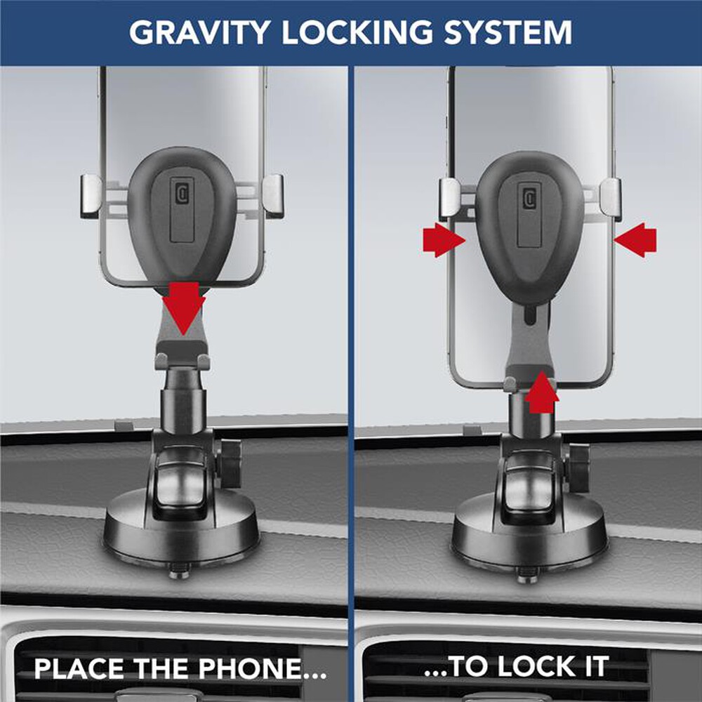 Immagine del prodotto CELLULARLINE - Supporto smartphone da auto GRAVITYHOLDERWINDK-Nero