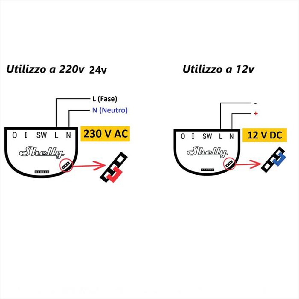 "SHELLY - Interruttore Relè Wireless 1V3-Blue"