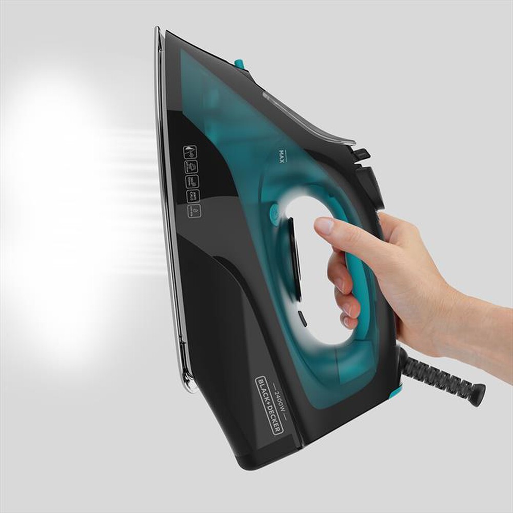 "BLACK & DECKER - Ferro da stiro a vapore BXIR2403E-Nero/smeraldo"