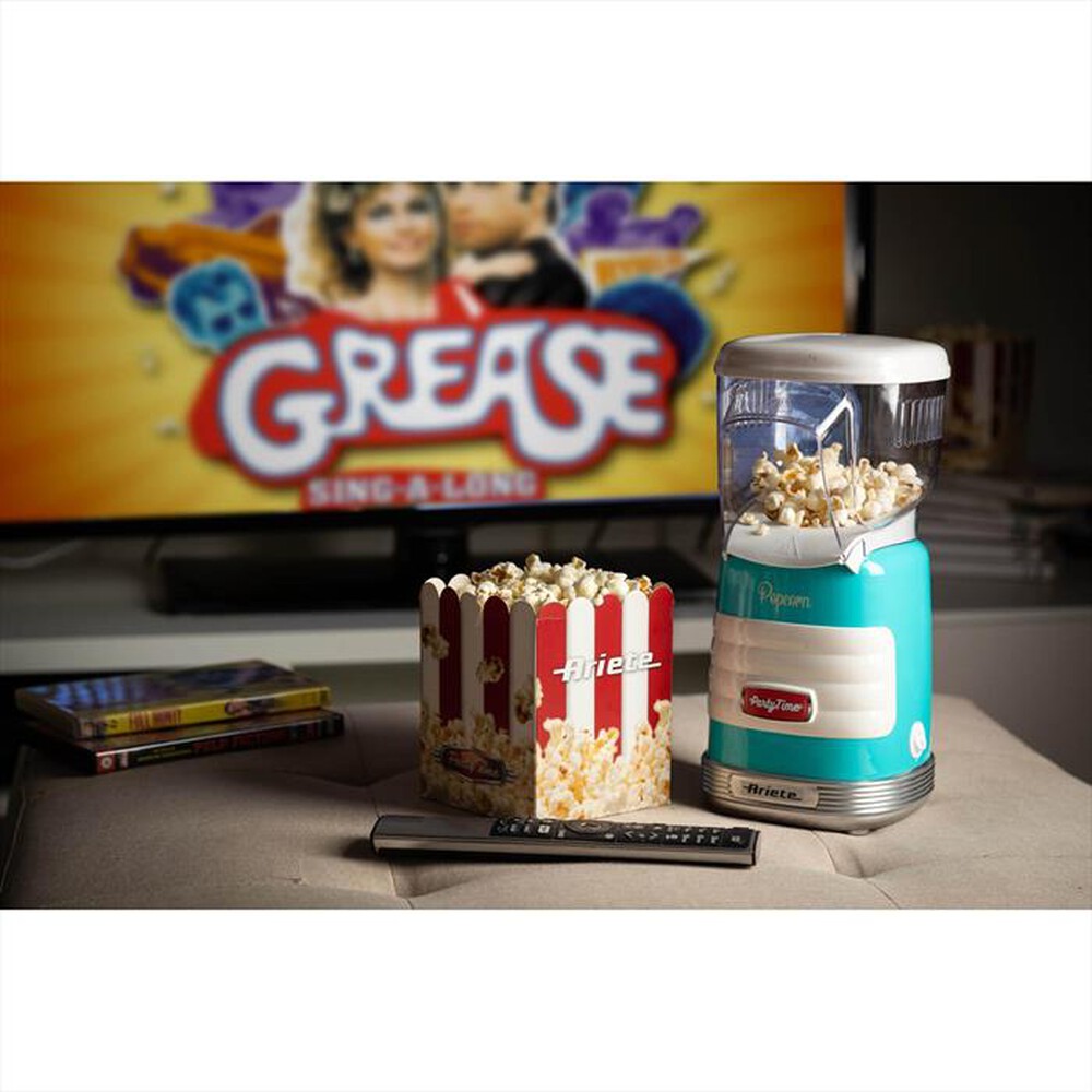 "ARIETE - 2956 Party Time Macchina per popcorn-celeste"