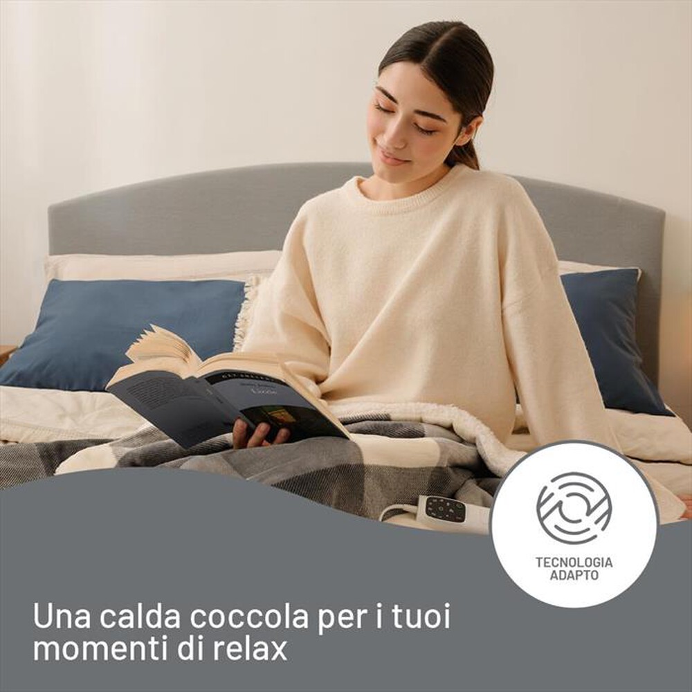 "IMETEC - Termocoperta CALDOPLAID ADAPTO 160X120 CM-Grigio"