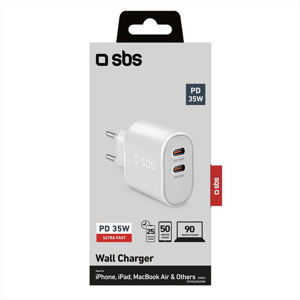 "SBS - Carica batterie TETR2CPD35W-Bianco"