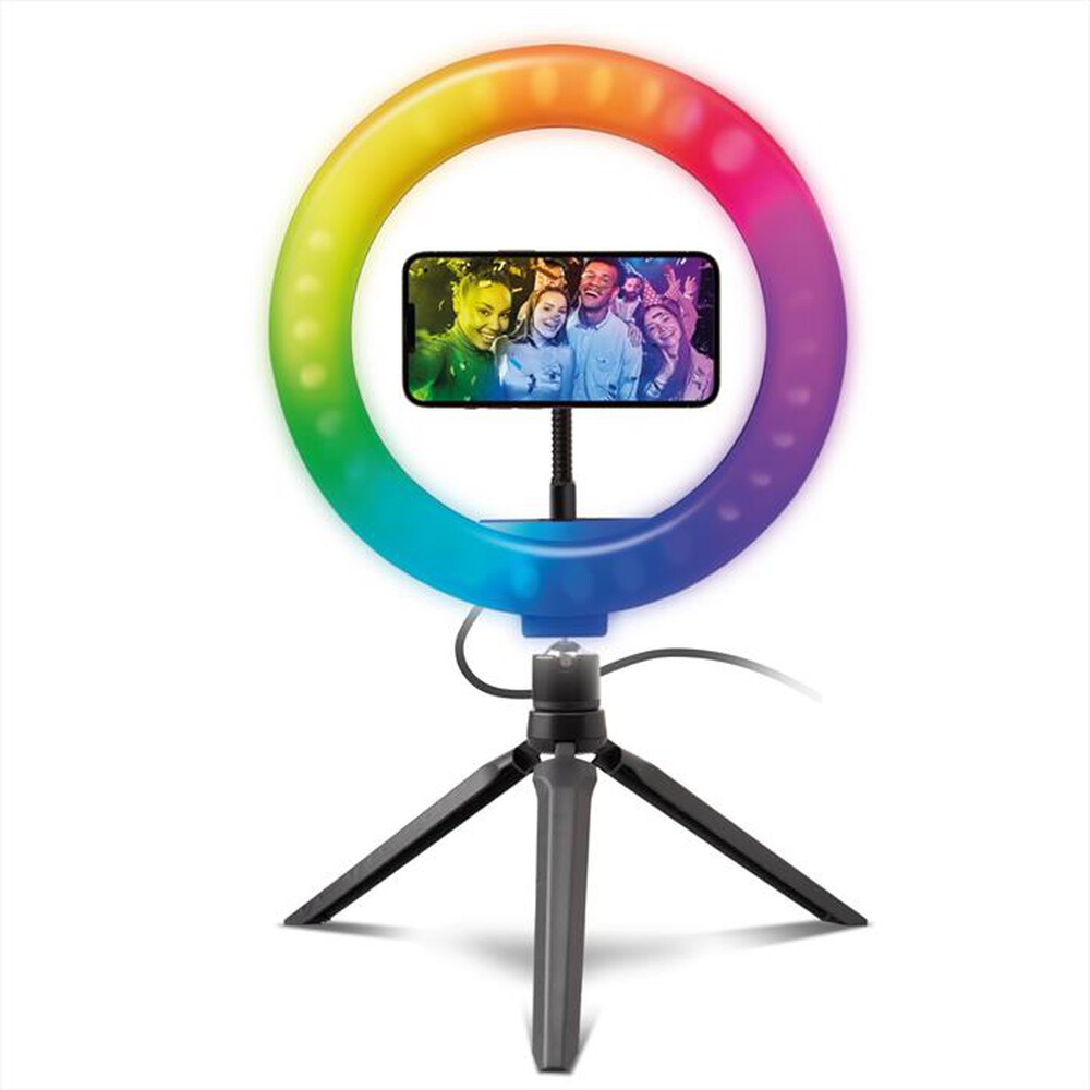"SBS - TESELFIRINGCLIP10RGB Selfie ring da 10\"-Multicolor"