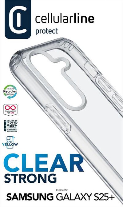 CELLULARLINE - Cover CLEAR STRONG - GALAXY S25+-Transparent
