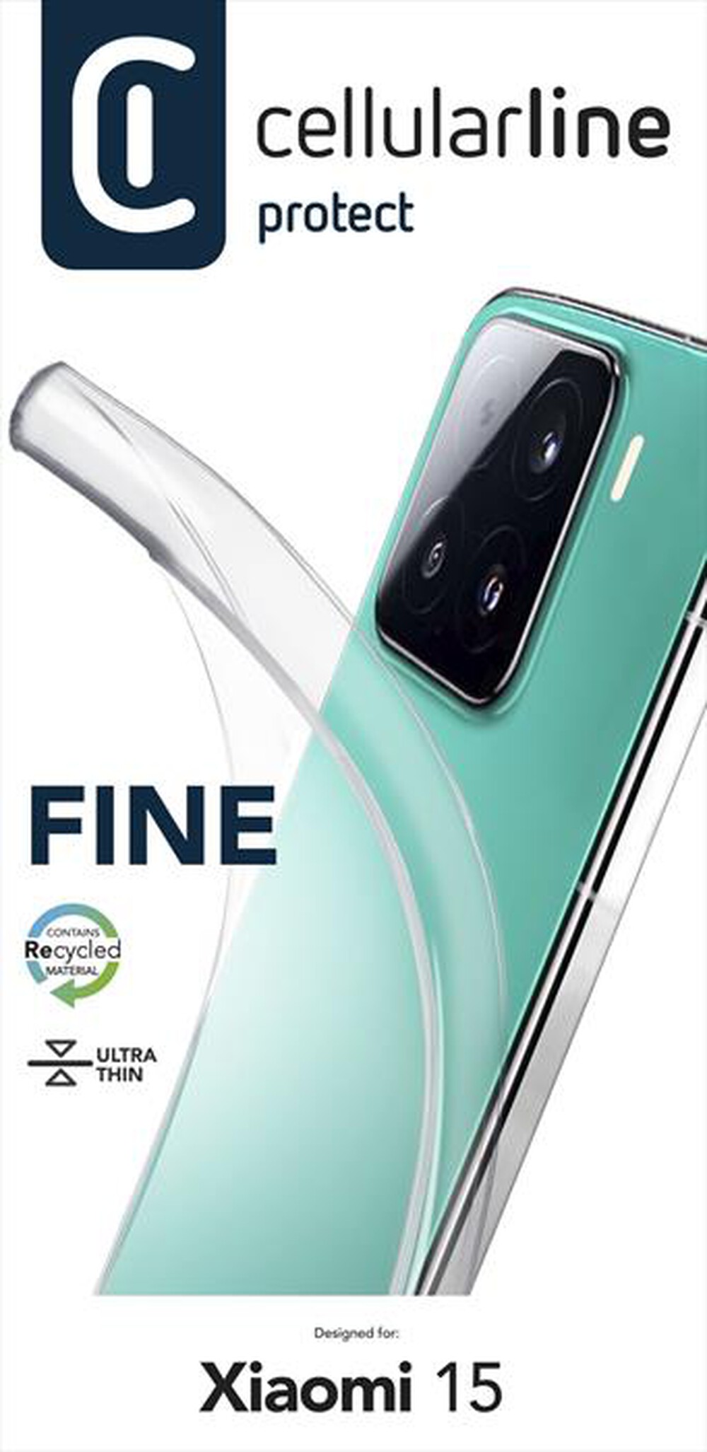 Immagine del prodotto CELLULARLINE - Cover in gomma morbida FINE per Xiaomi 15-Trasparente