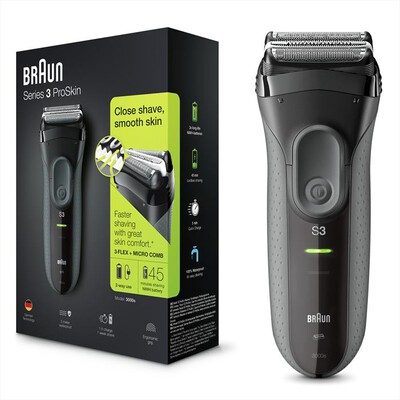 BRAUN - Rasoio SERIES 3 PROSKIN 3000S-Nero