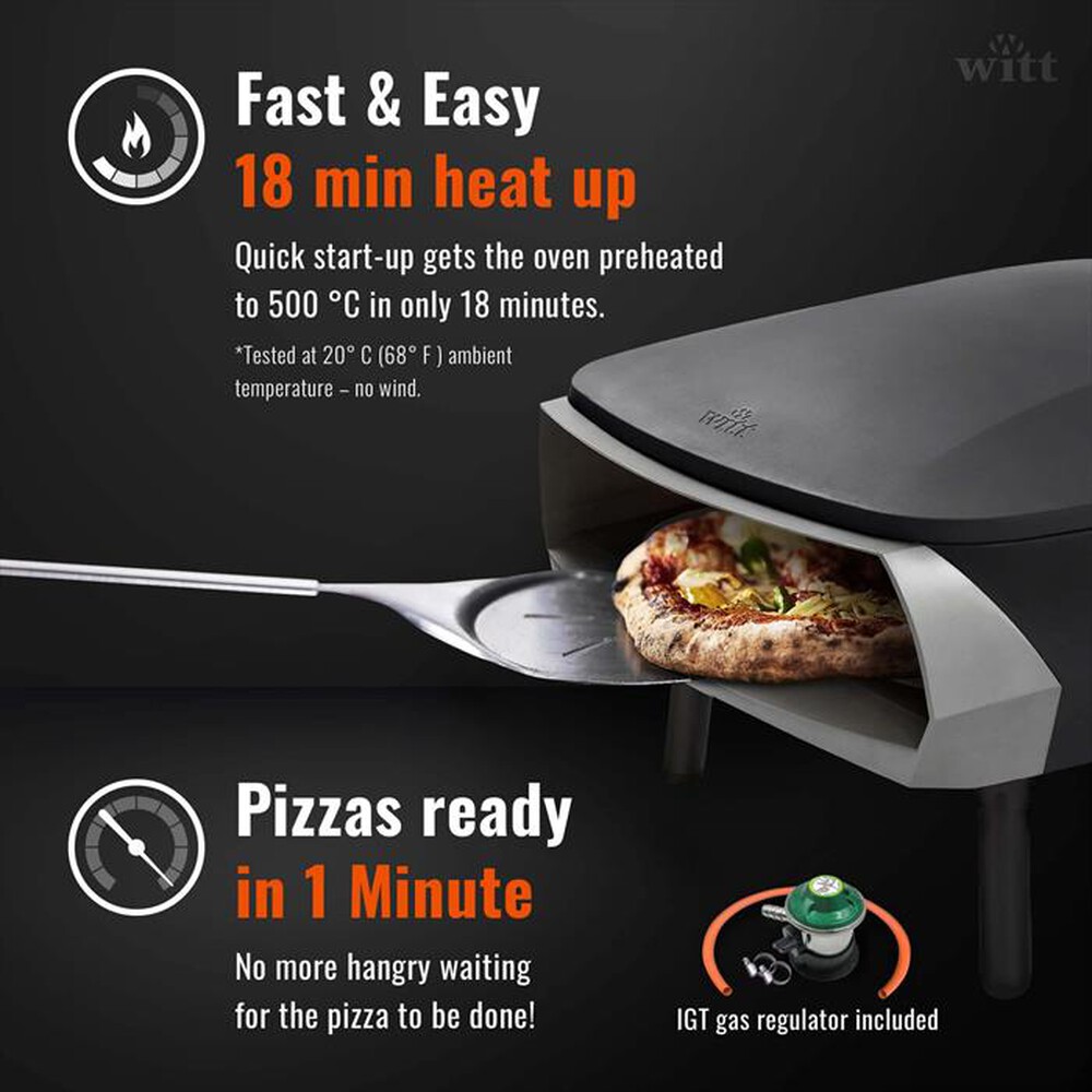 Immagine del prodotto WITT - Forno pizza da esterno ETNA FERMO-Nero