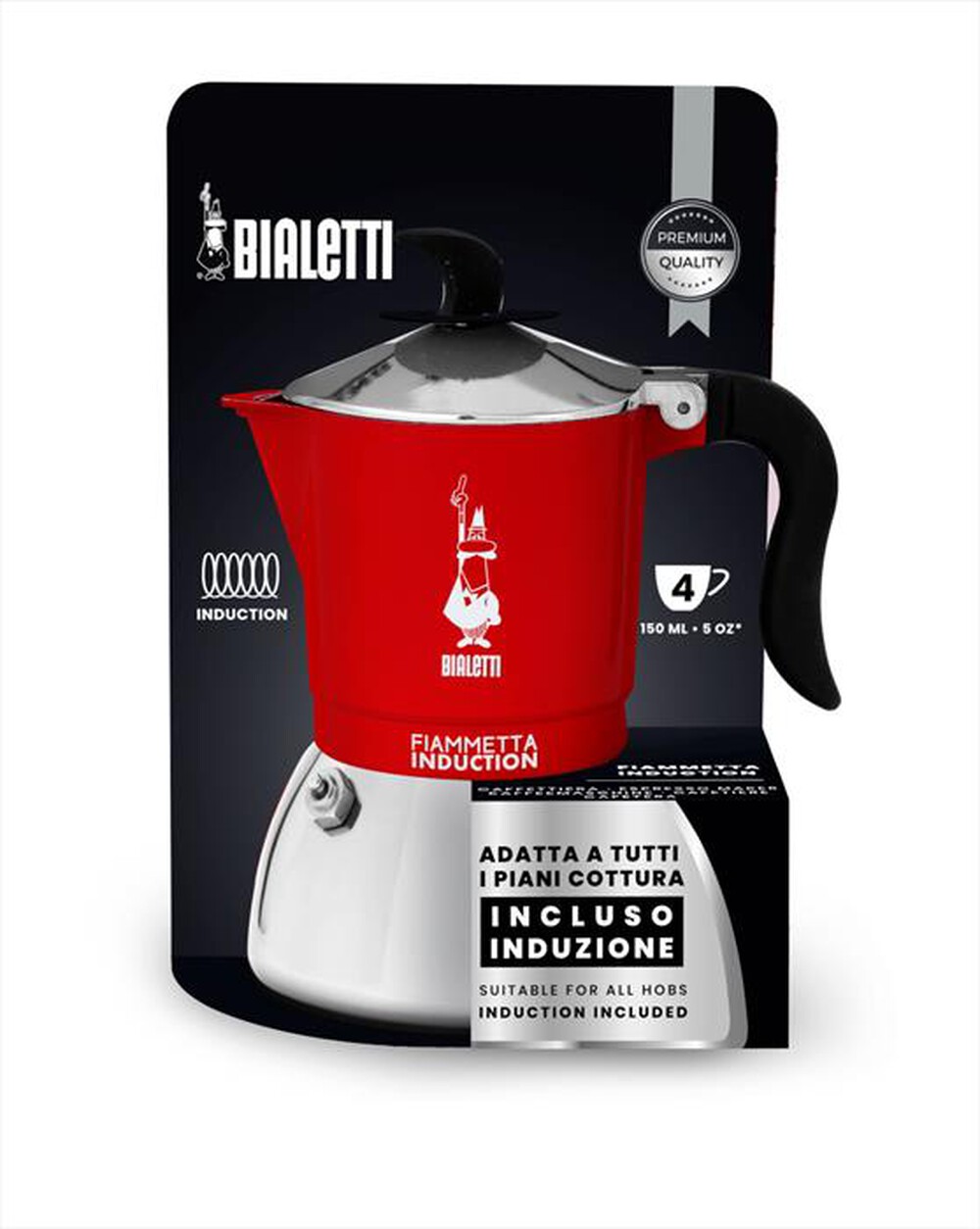 "BIALETTI - Caffettiera FIAMMETTA IND. 4TZ-Rosso"