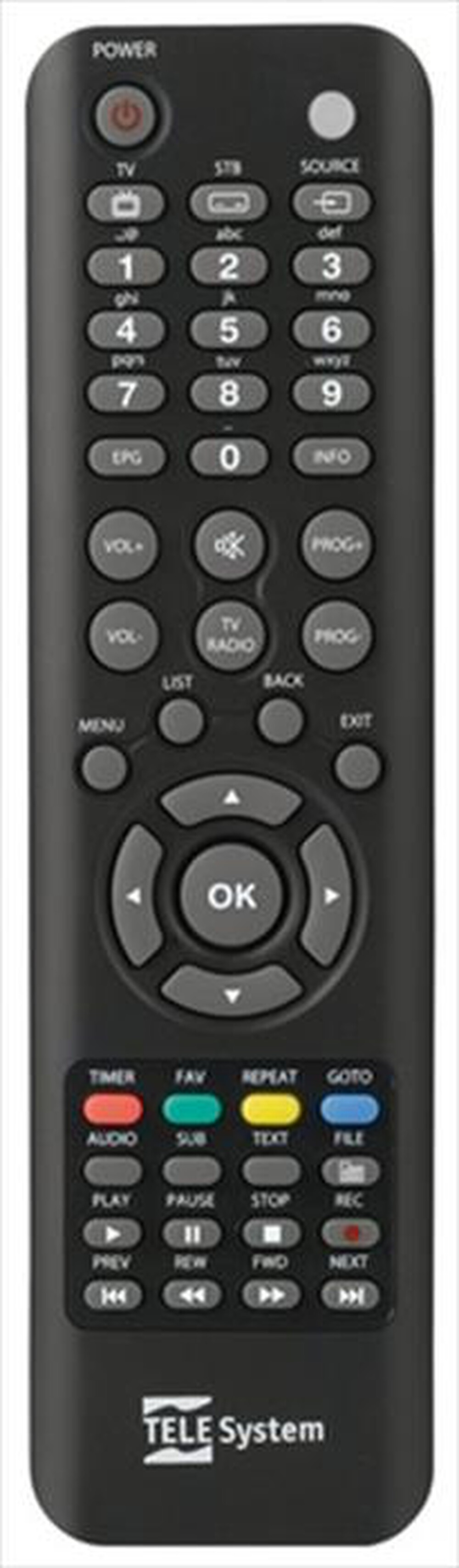 "TELESYSTEM - Telecomando All in One-Nero"
