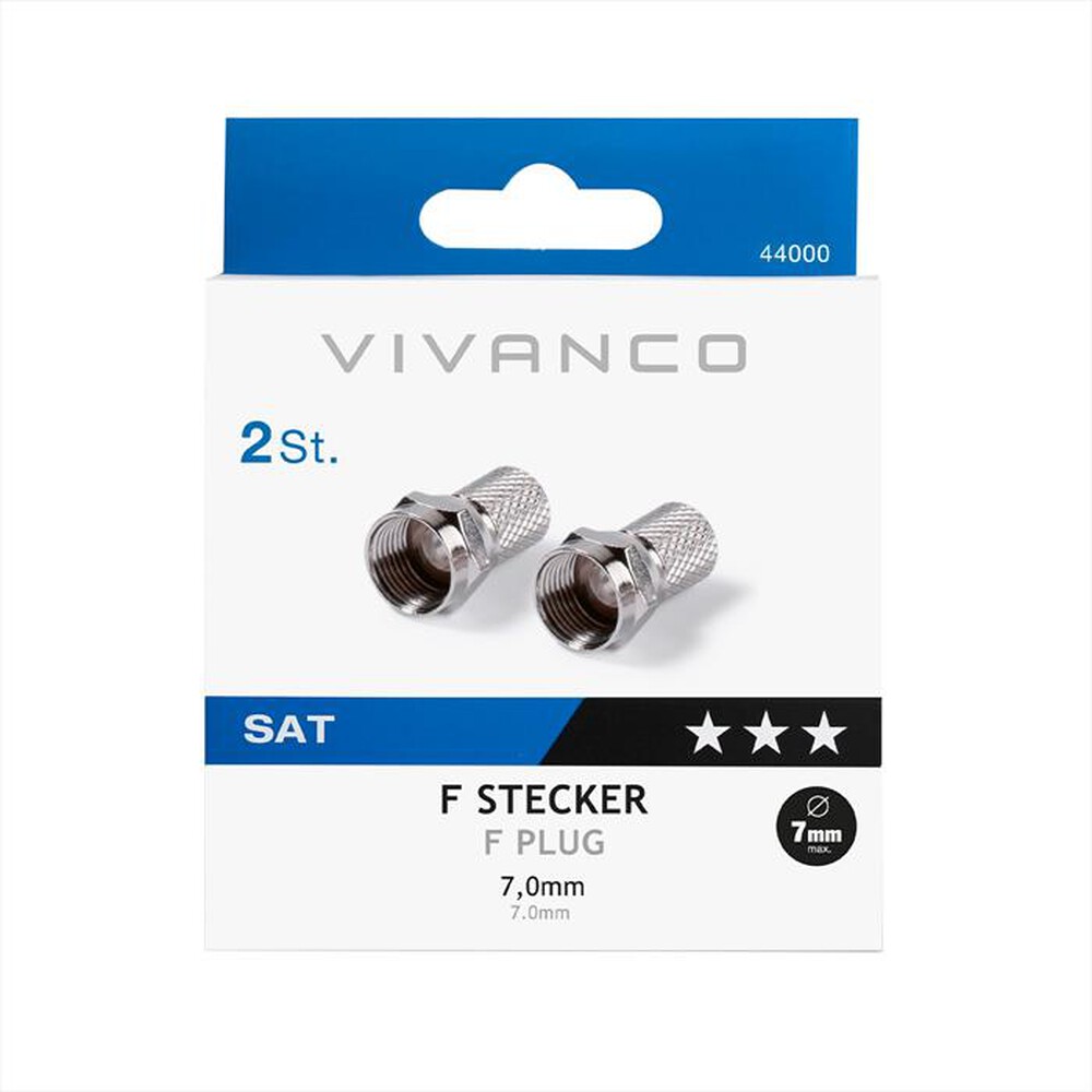 Immagine del prodotto SBS - Connettori F da 7,0 mm (2 pezzi) x cavi coassiali-Argento